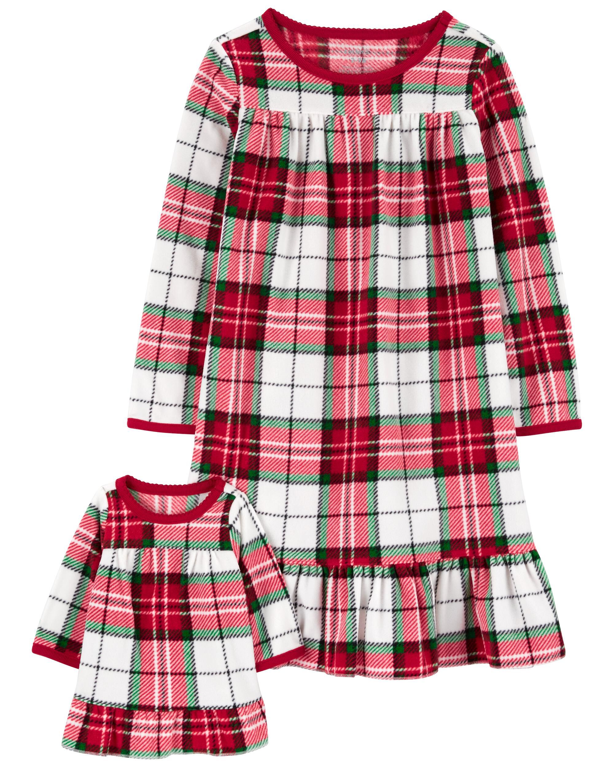 2-Piece Fleece Nightgown & Matching Doll