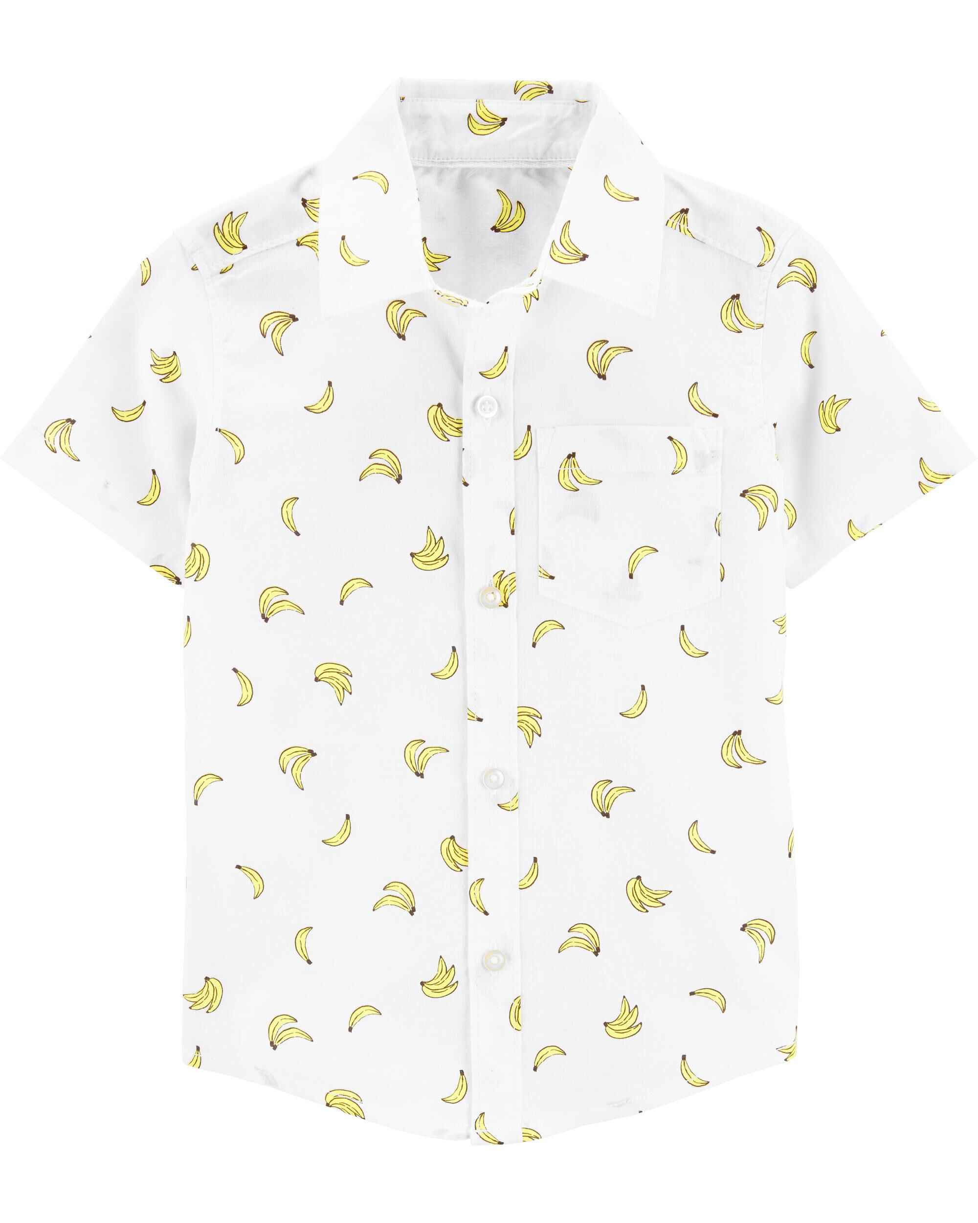 banana button up shirt