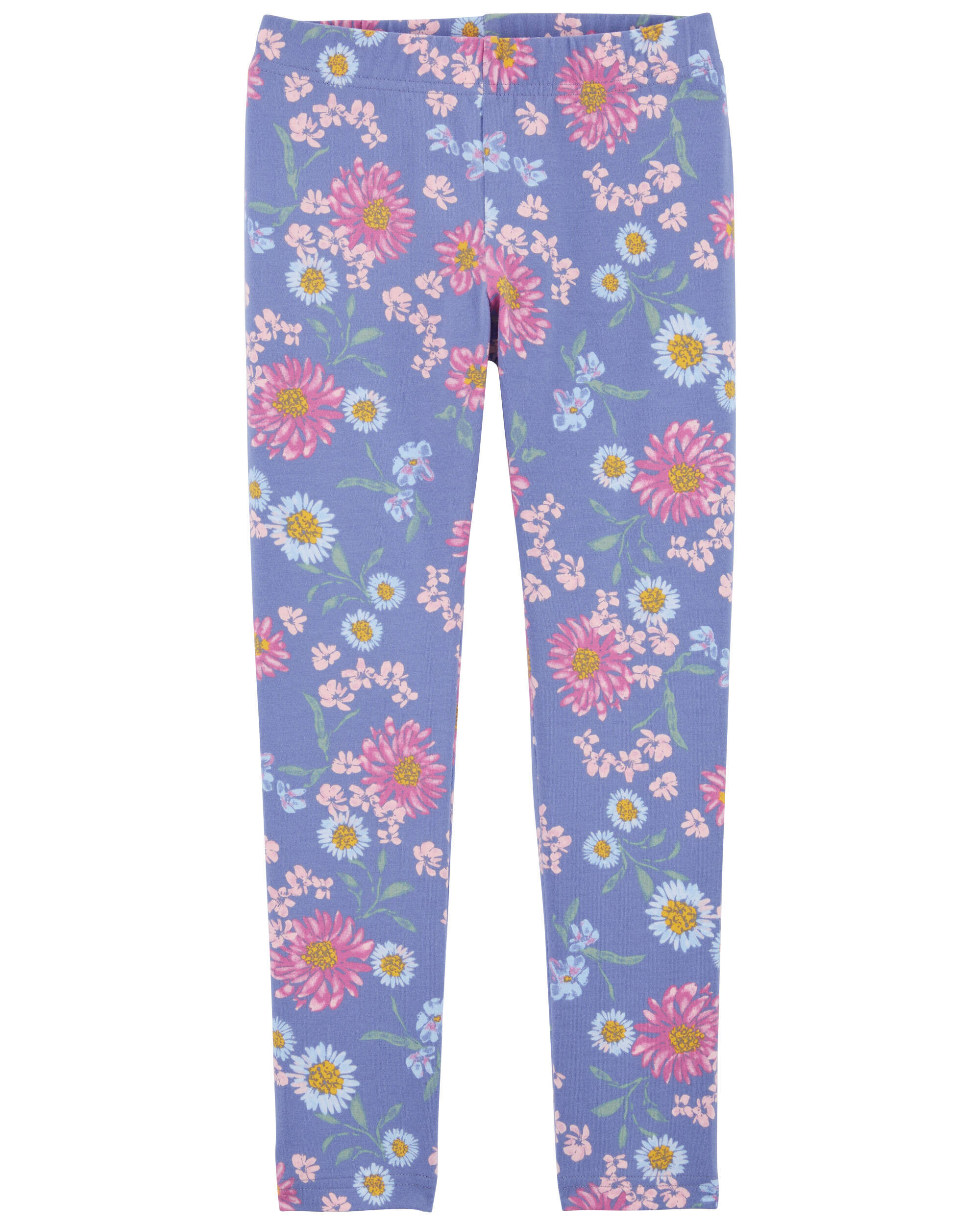 Kid Sunflower Print Stretch Leggings