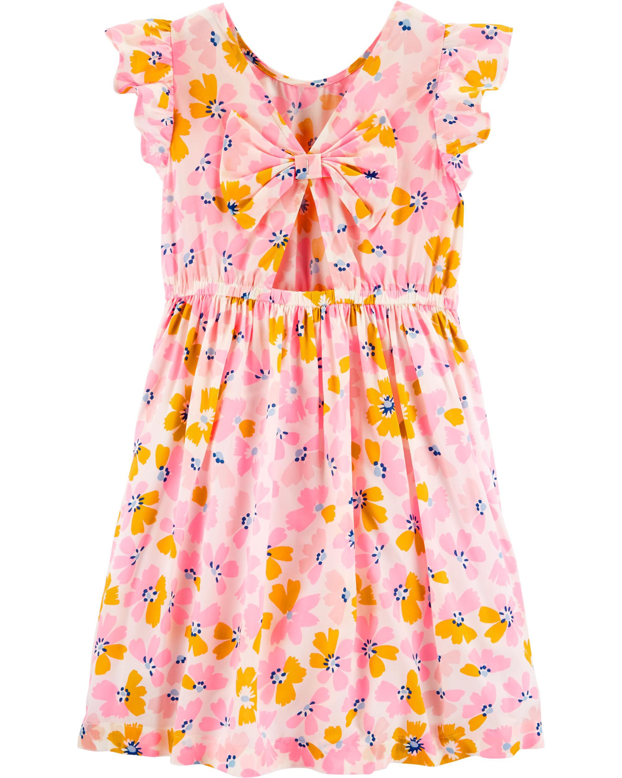 baby girl carter's floral bow dress