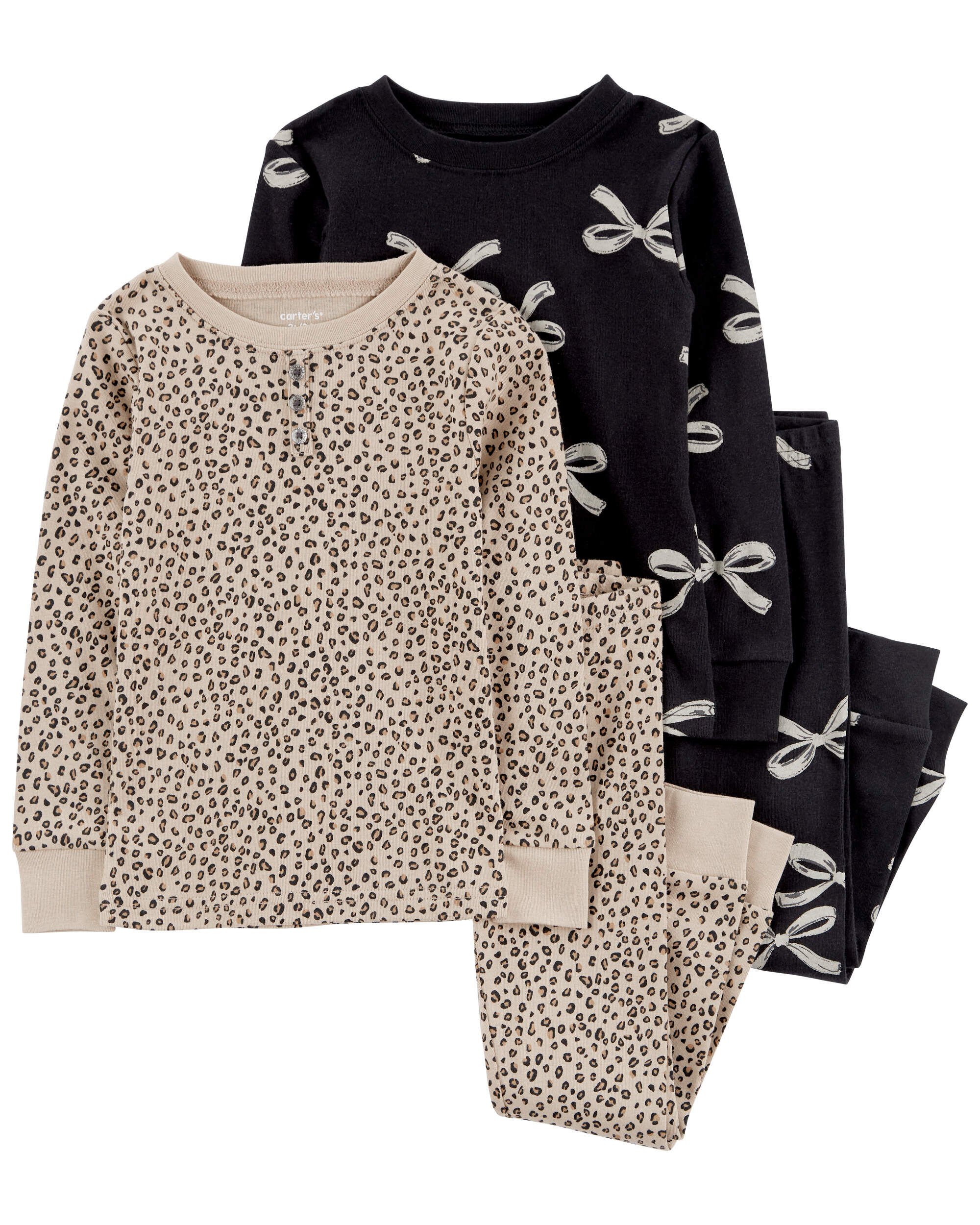 Baby 4-Piece Leopard 100% Snug Fit Cotton Pajamas