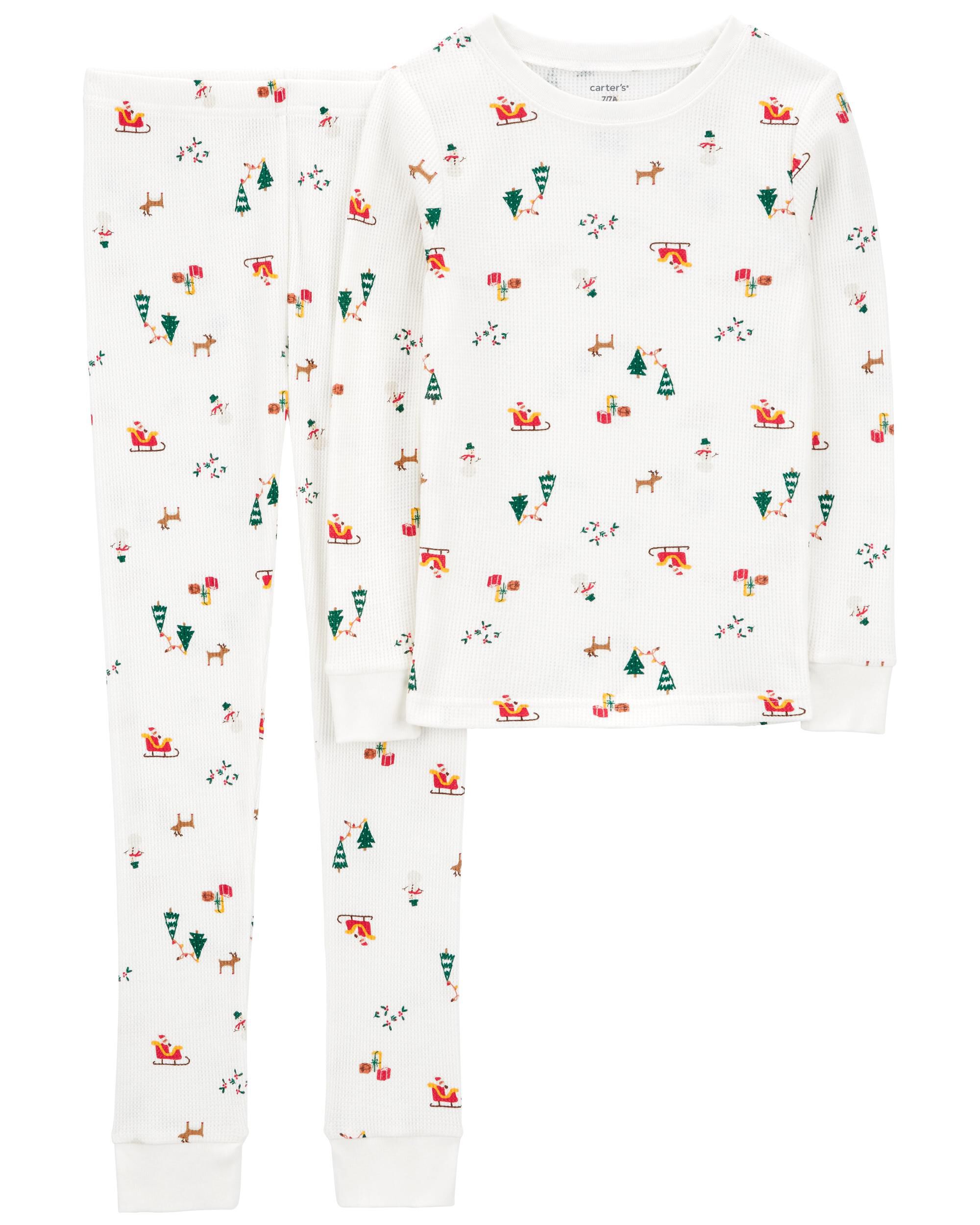 Kid 2-Piece Christmas Print Thermal Pajamas