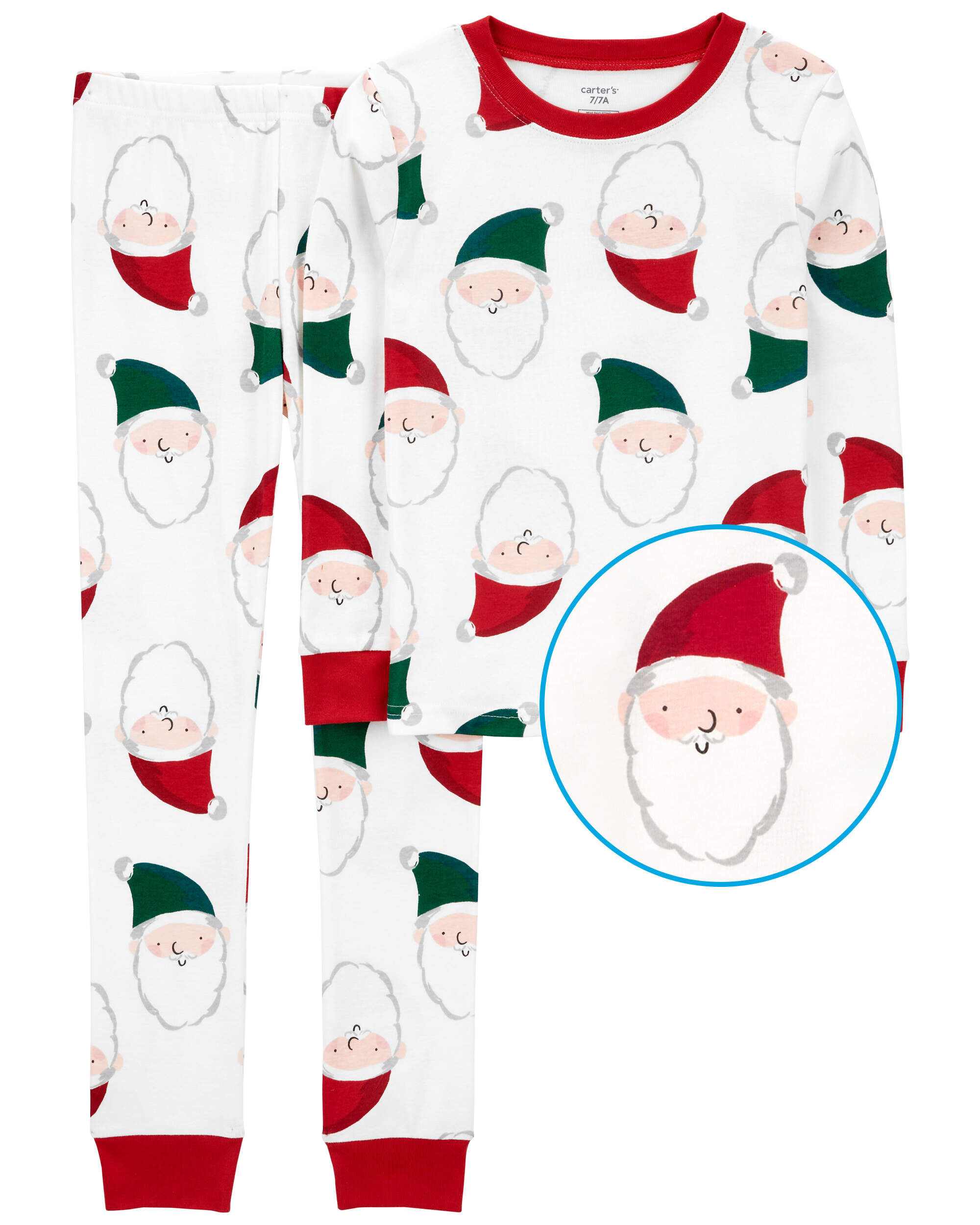 Kid 2-Piece Santa 100% Snug Fit Cotton Pajamas