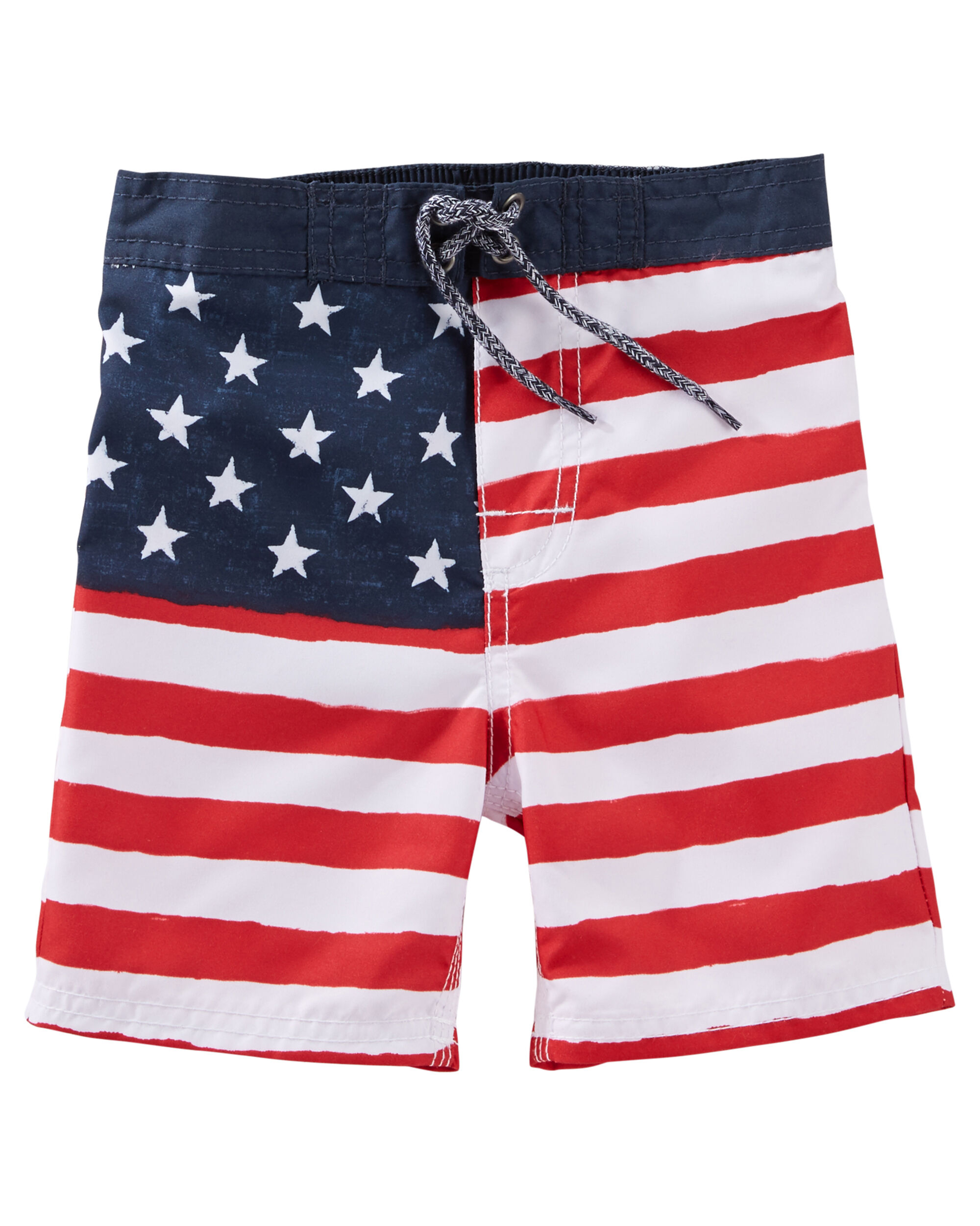 baby boy american flag swim trunks