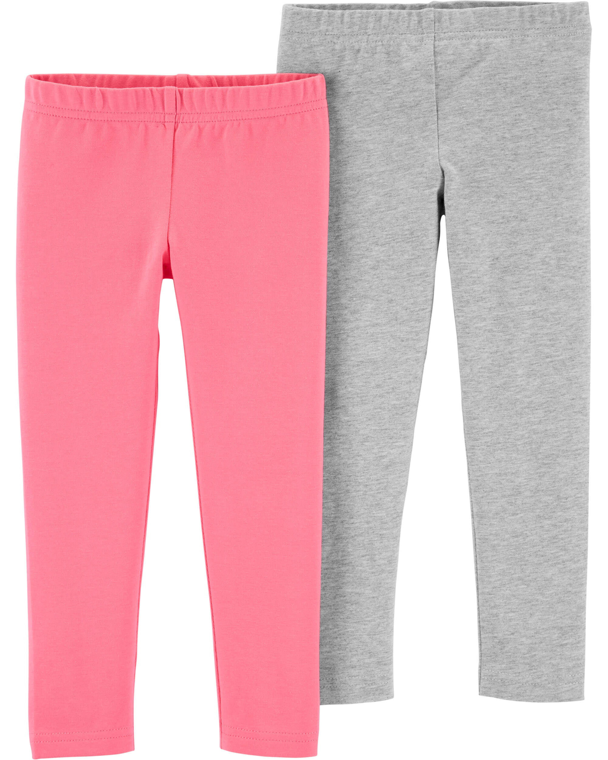 Baby 2-Pack Heather Gray & Pink Leggings