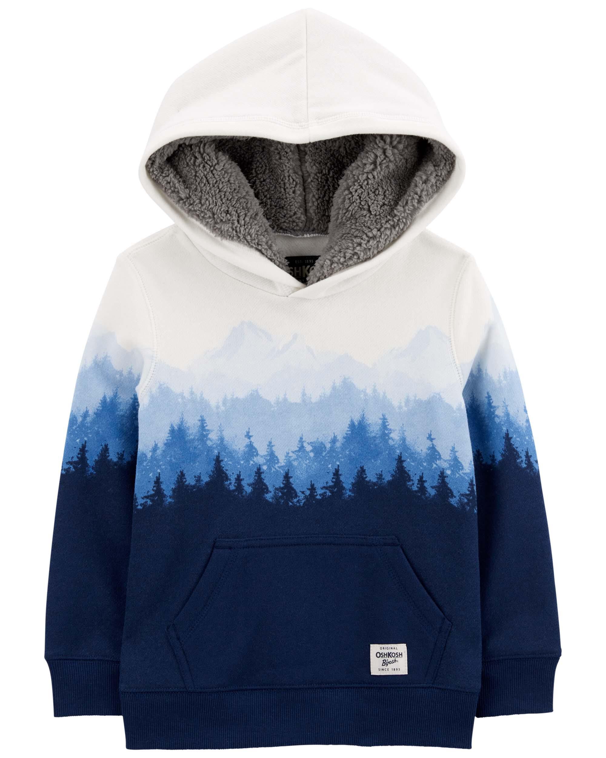 Baby Mountain Ombre Cotton Blend Hoodie - Blue