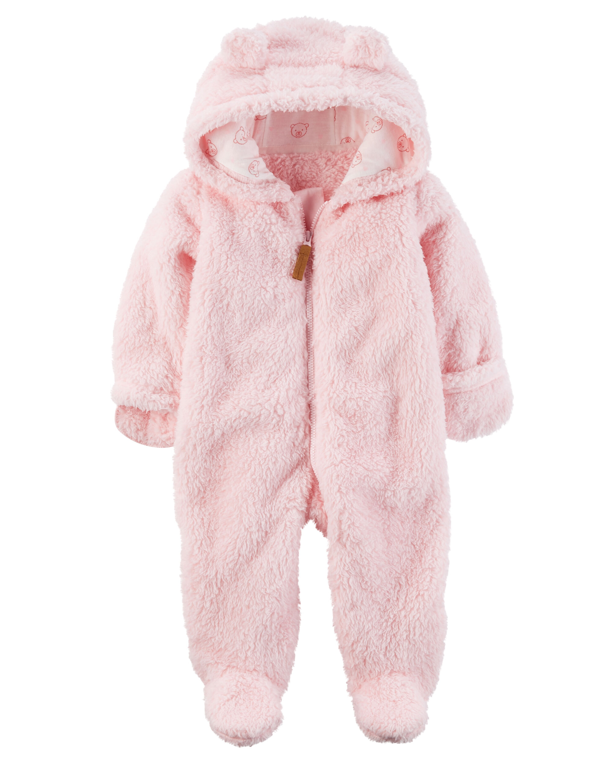 Baby Girl Hooded Sherpa Bunting | Carters.com