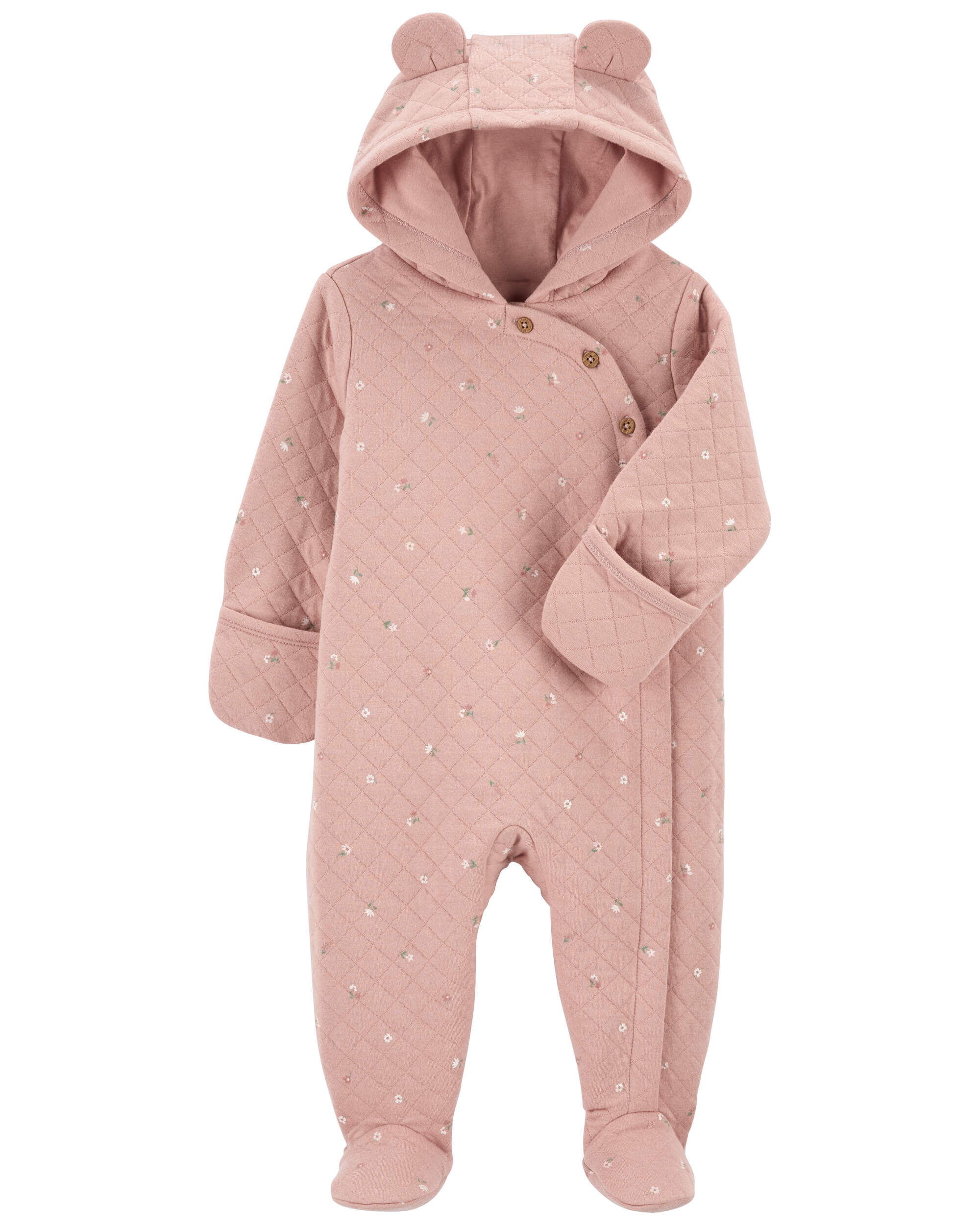 Baby Hooded Quilted Jumpsuit