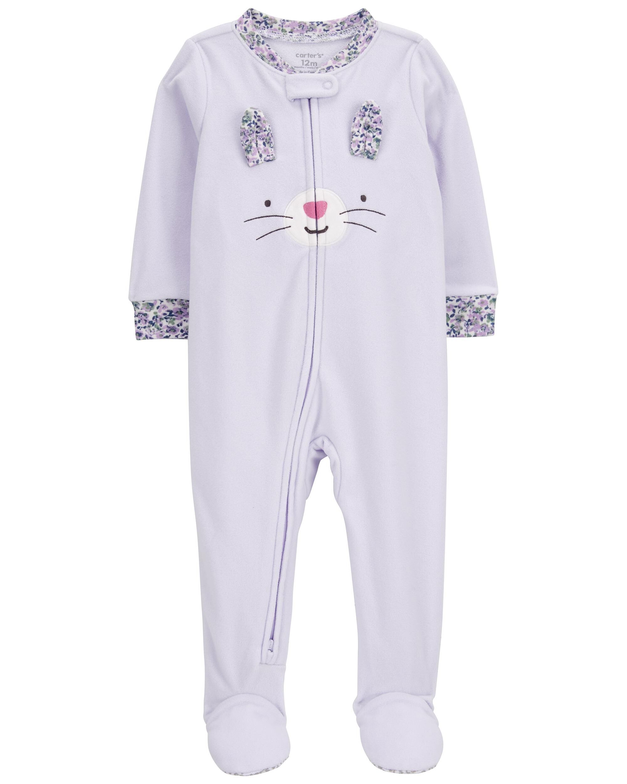 Toddler 1-Piece Bunny Fleece Footie Pajamas