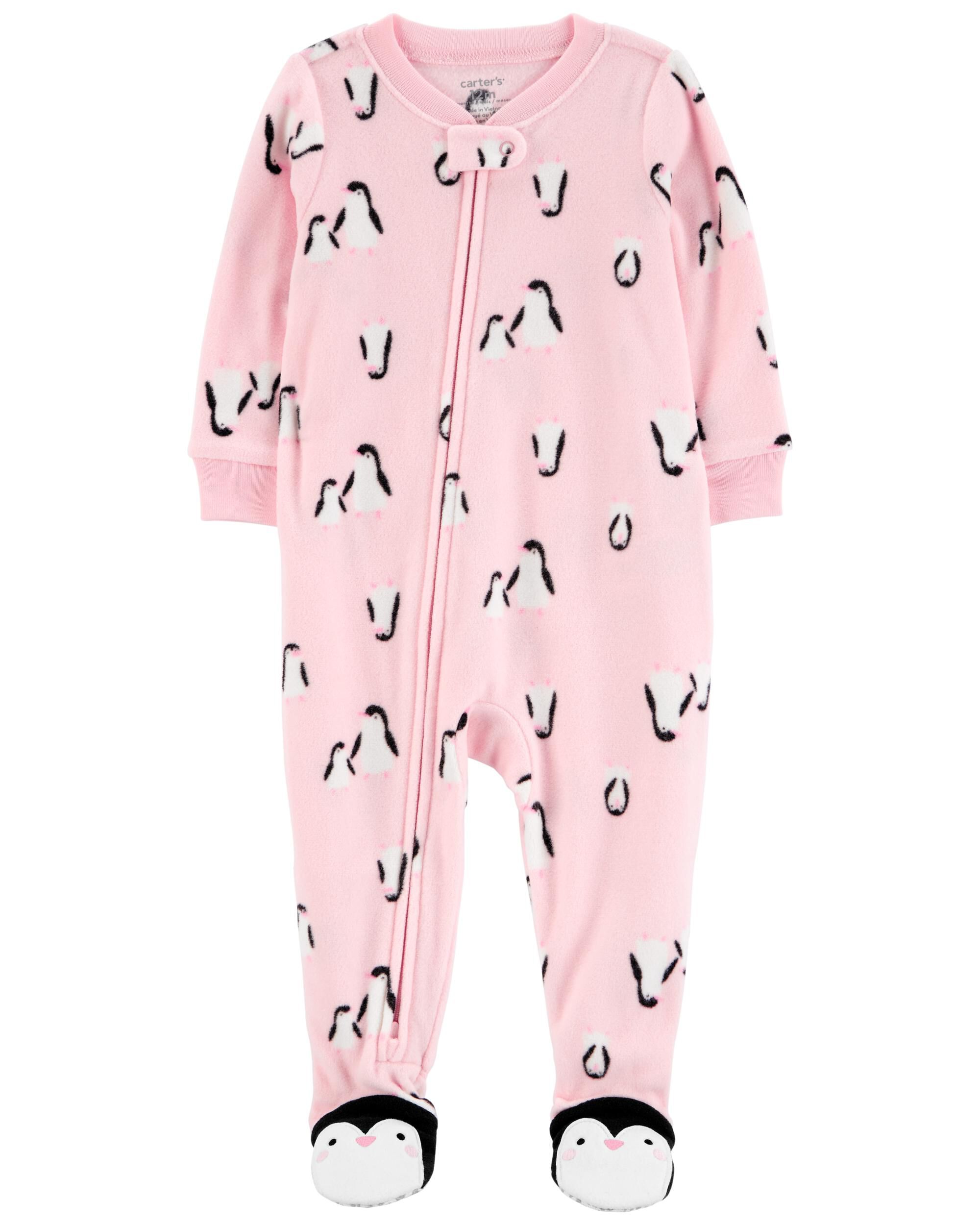 Baby 1-Piece Penguin Fleece Footie Pajamas