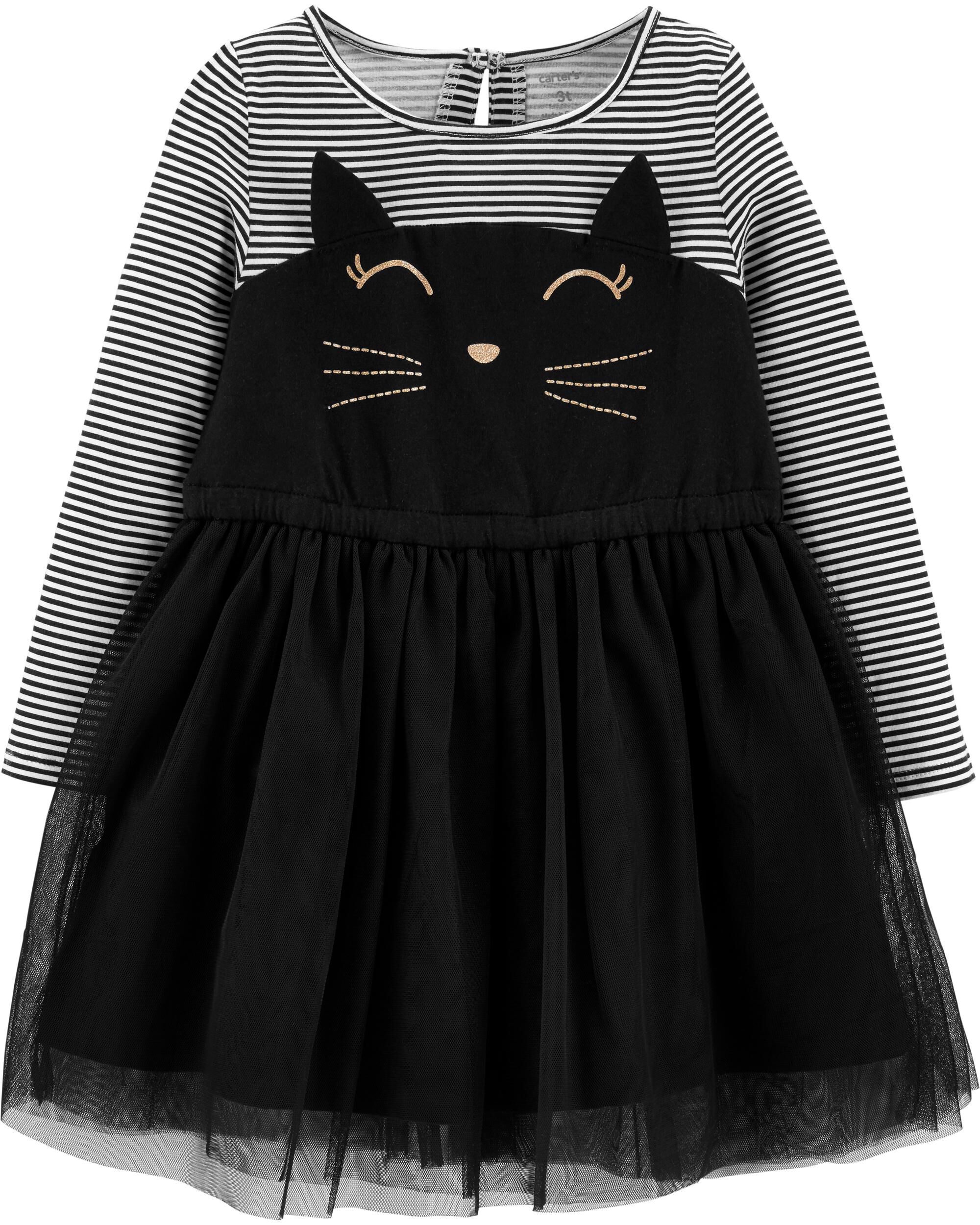 Striped Cat Jersey Dress | carters.com