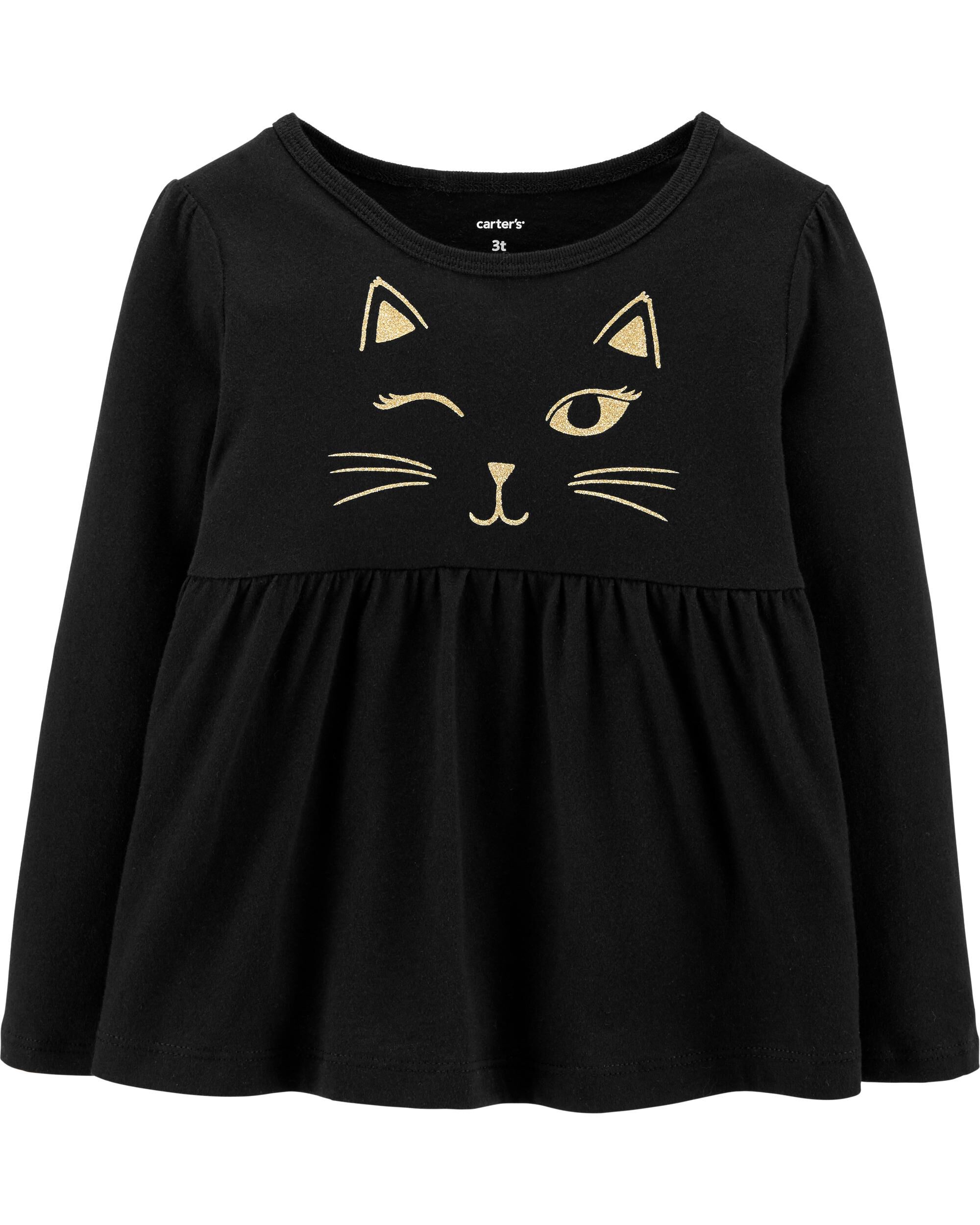 carters black cat dress