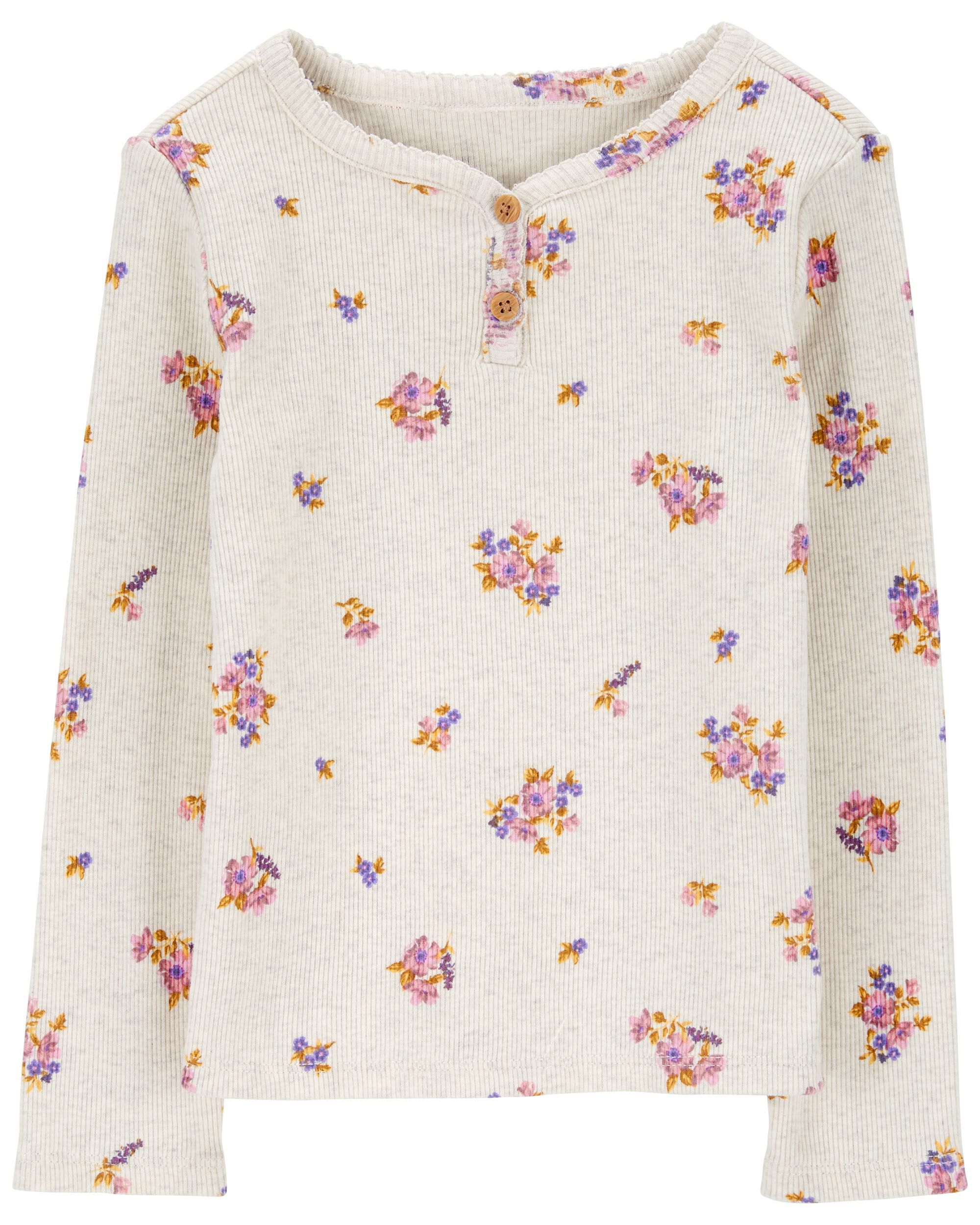 Baby Floral Knit Long-Sleeve Fashion Top