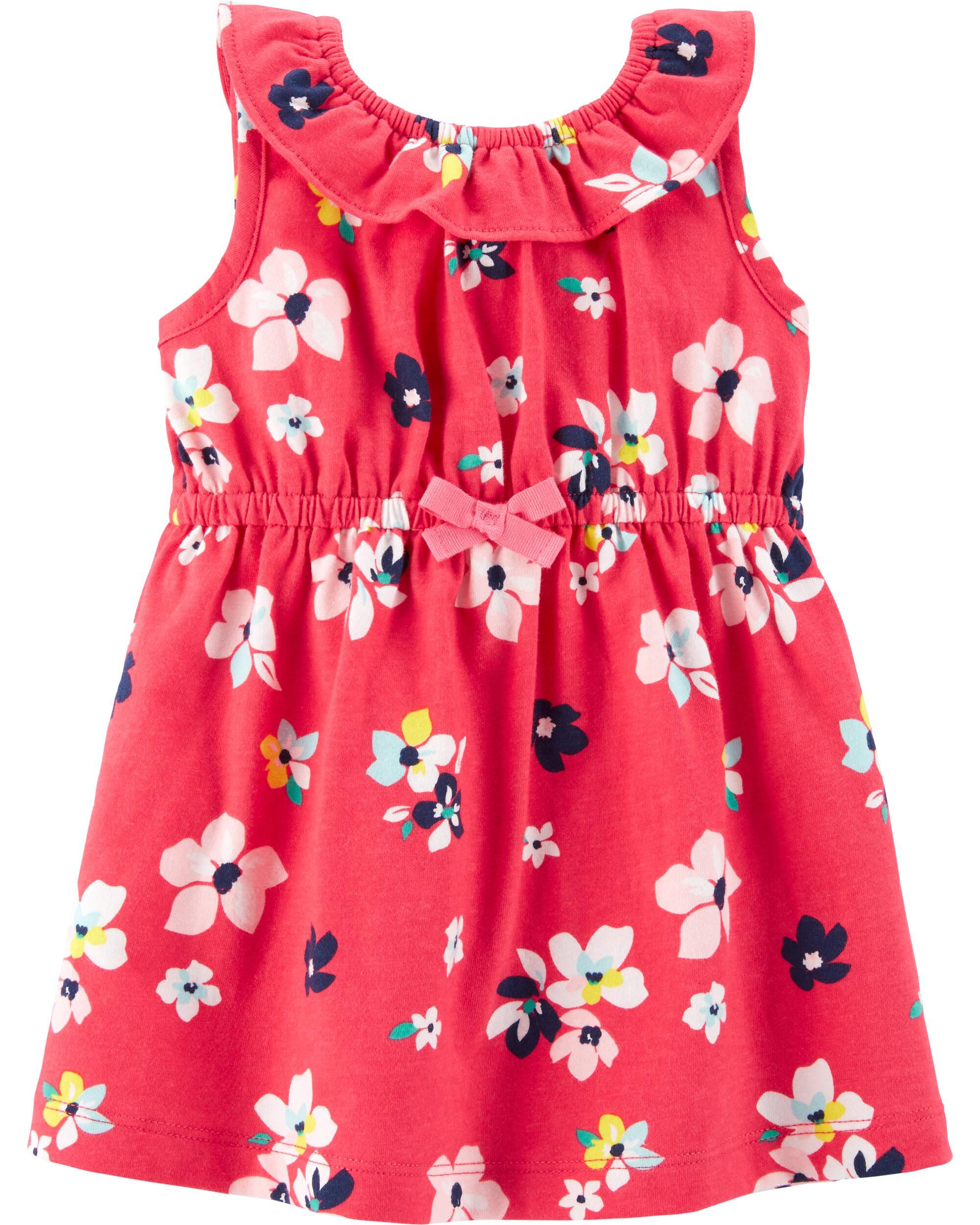 baby girl carter's floral bow dress