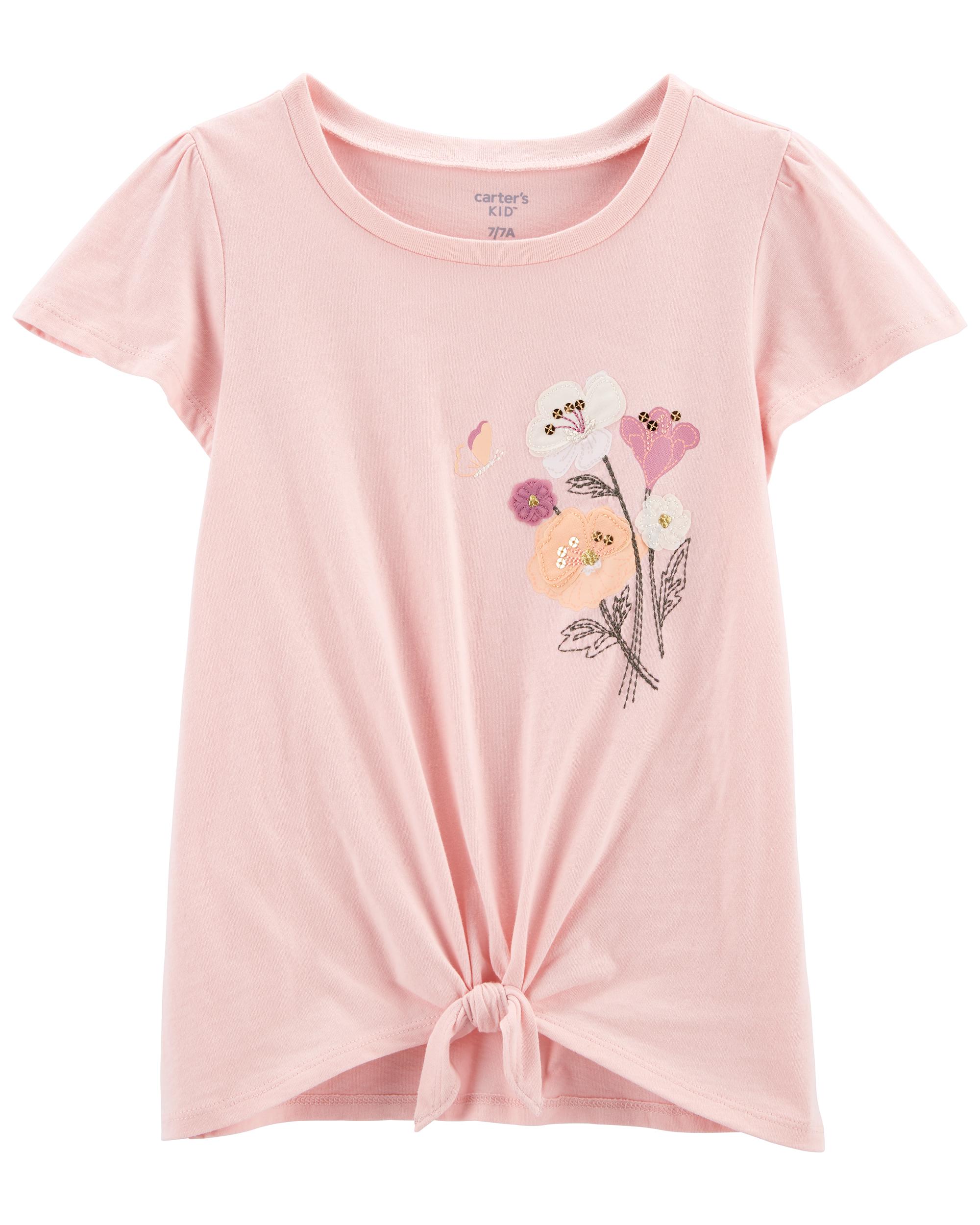 Pink Kid Floral Jersey Tee | carters.com