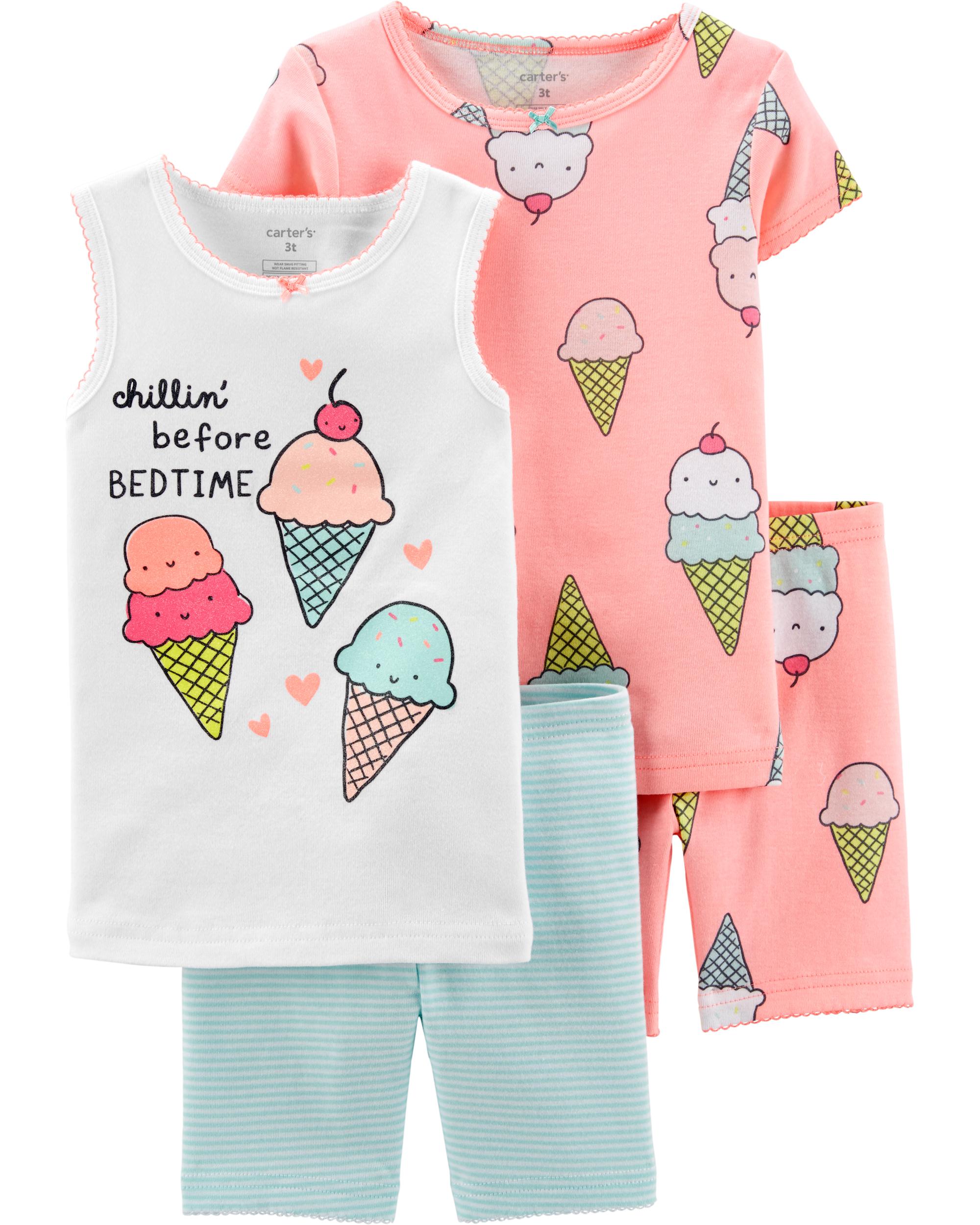 4-Piece Ice Cream Snug Fit Cotton PJs | carters.com