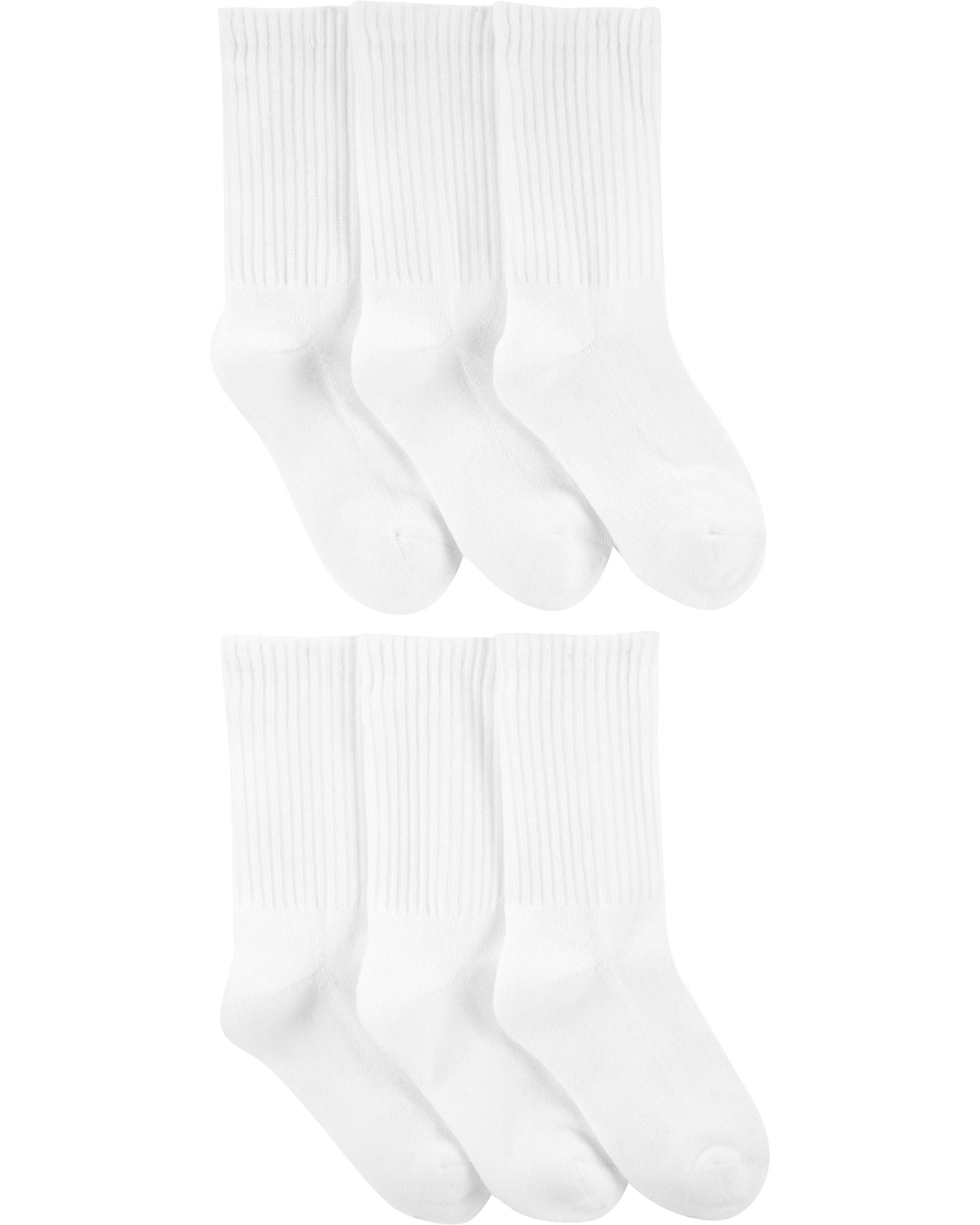 White Kid 6-Pack Crew Socks | carters.com