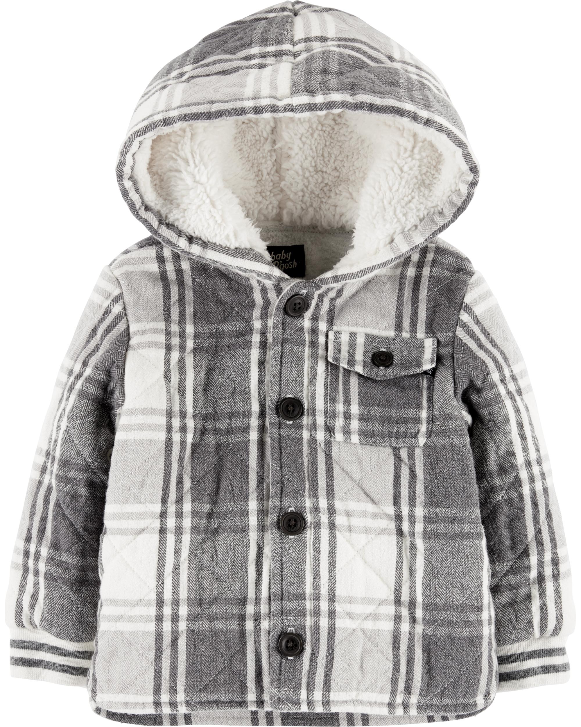 quilted plaid jacket with hood